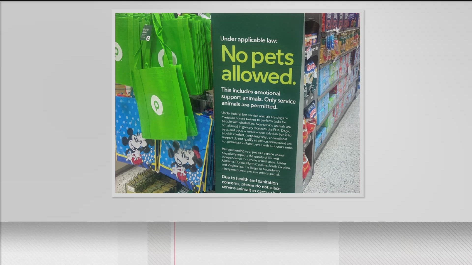 Publix signs no pets allowed