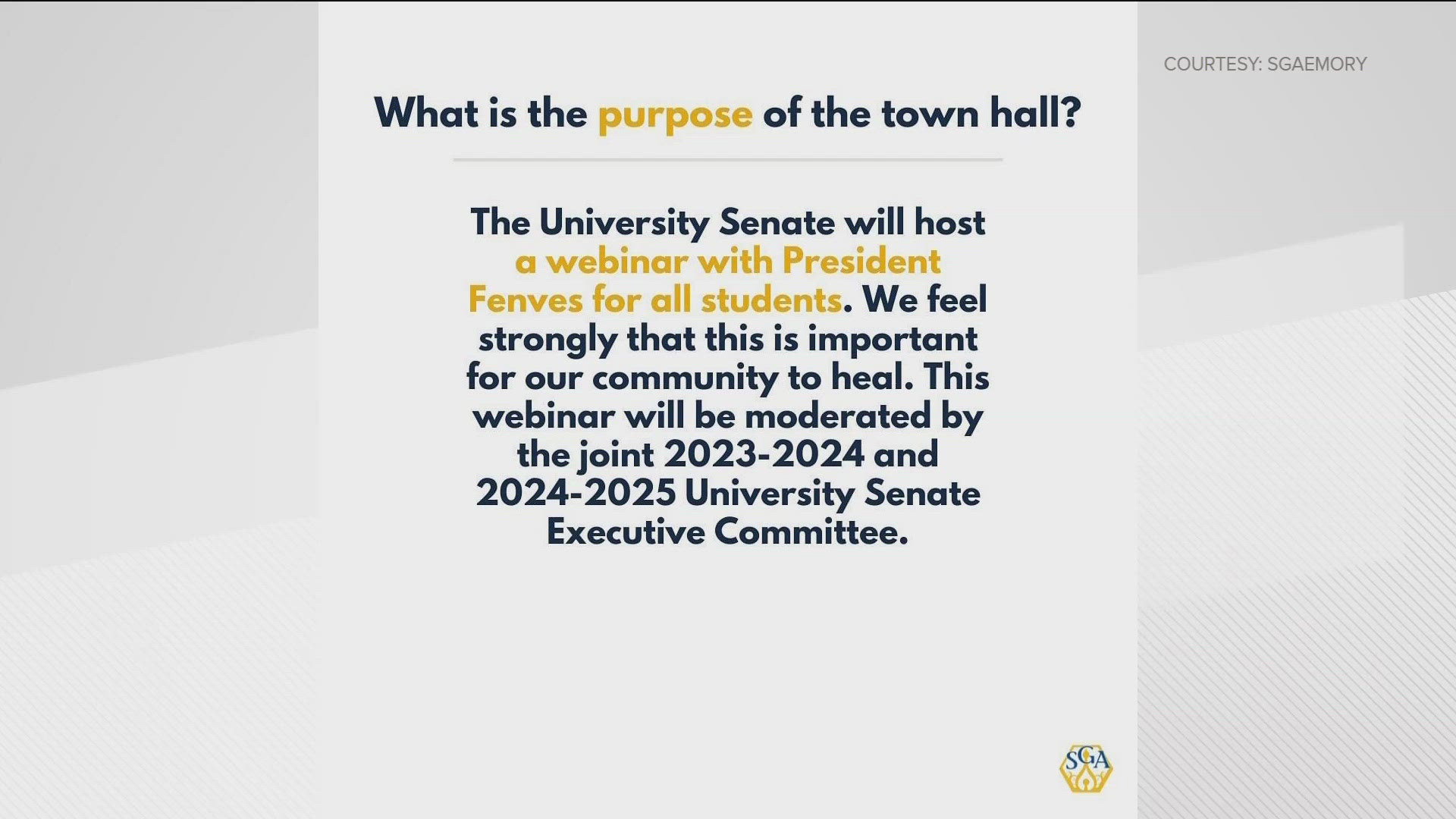 There was one over the weekend at Georgia State University and students at Emory will have a town hall with the school president on Monday.
