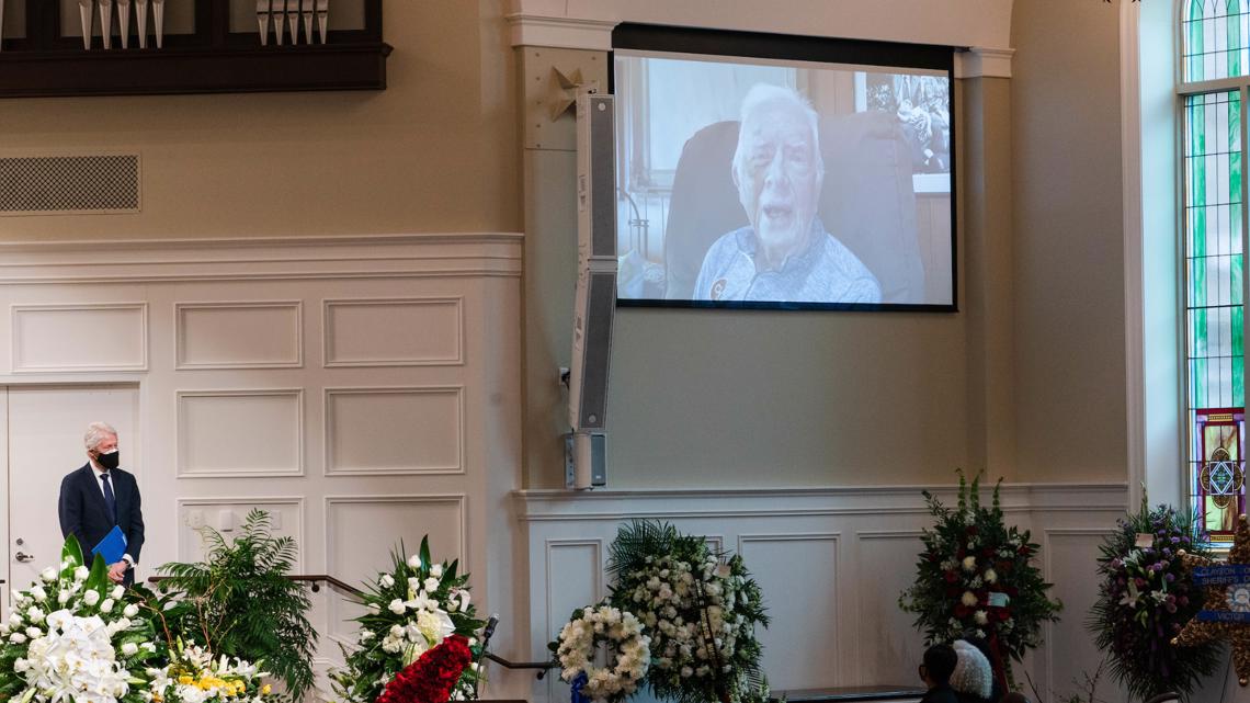 WSB-TV on X: Funeral service for baseball legend Hank Aaron has begun.  Watch special coverage live now on Channel 2:   #For44 #RIPHank #HammerinHank  / X