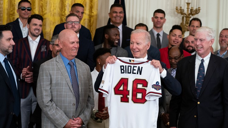 Atlanta Braves visit White House to celebrate 2021 World Series title