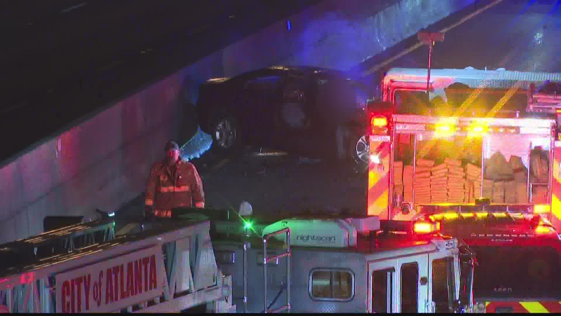 The crash happed near the I-285 exit on the west side of the perimeter Sunday around 5 a.m.