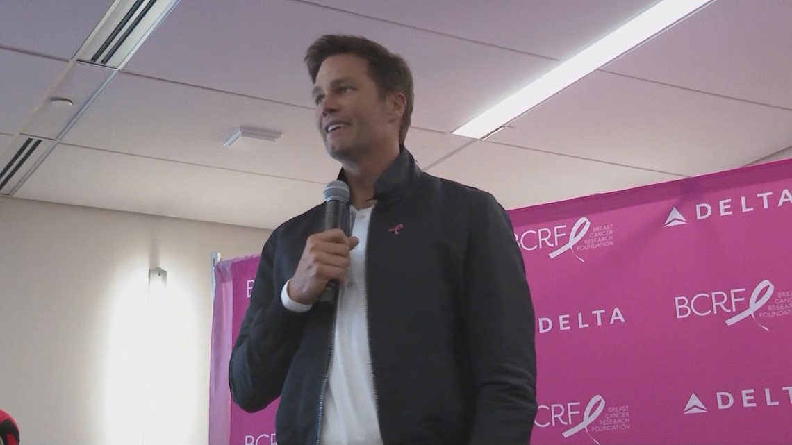 Tom Brady attends Delta breast cancer event at Atlanta airport