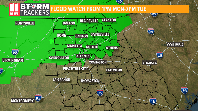 More Flooding Rainfall, Severe Weather Returning To North Georgia This 