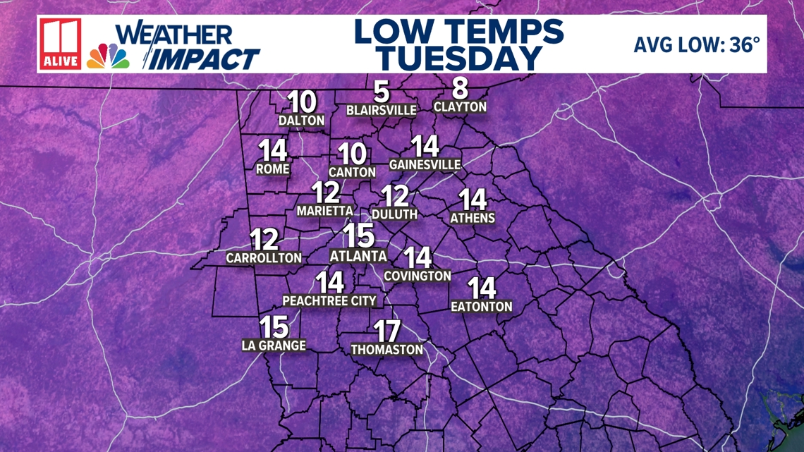 Weather Impact Alert | Bitter cold temperatures move in | 11alive.com