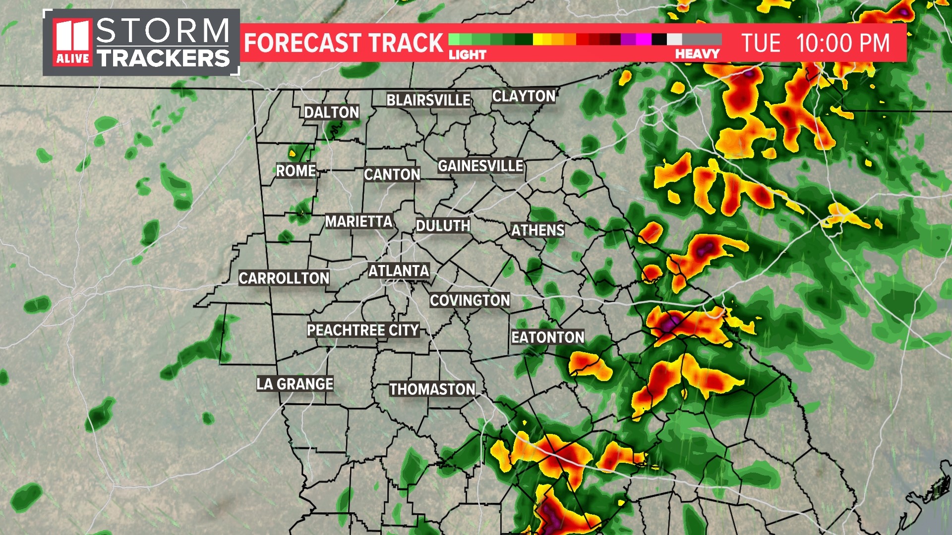 Atlanta weather hourly rain on Tuesday Nov. 21 | 11alive.com