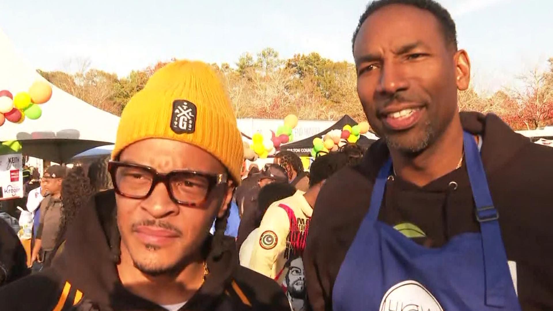 Ahead of Thanksgiving, Atlanta rapper T.I. and Mayor Andre Dickens teamed up for a turkey giveaway for the community.