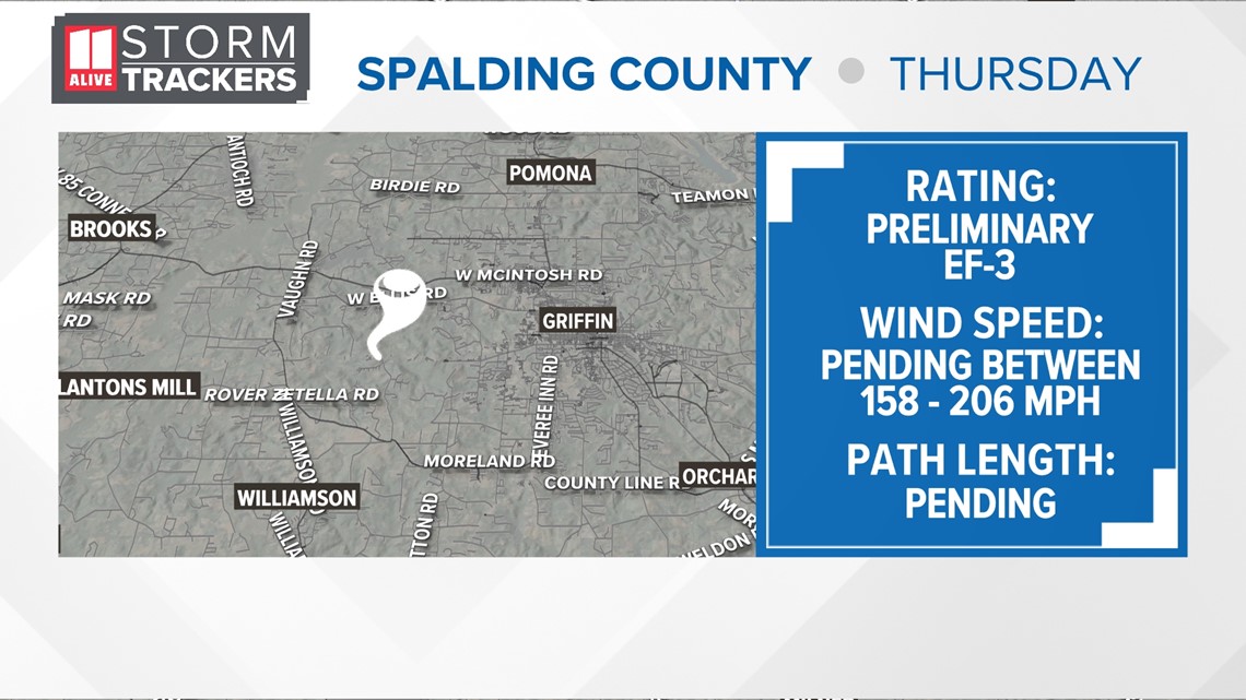 Griffin tornado damage caused by EF3 storm, NWS says