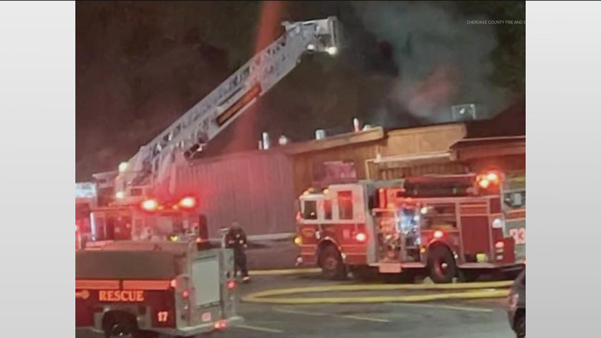 Cherokee County firefighters responded to Williamson Bros Bar-B-Q around 1 a.m. off Marietta Highway in Canton.