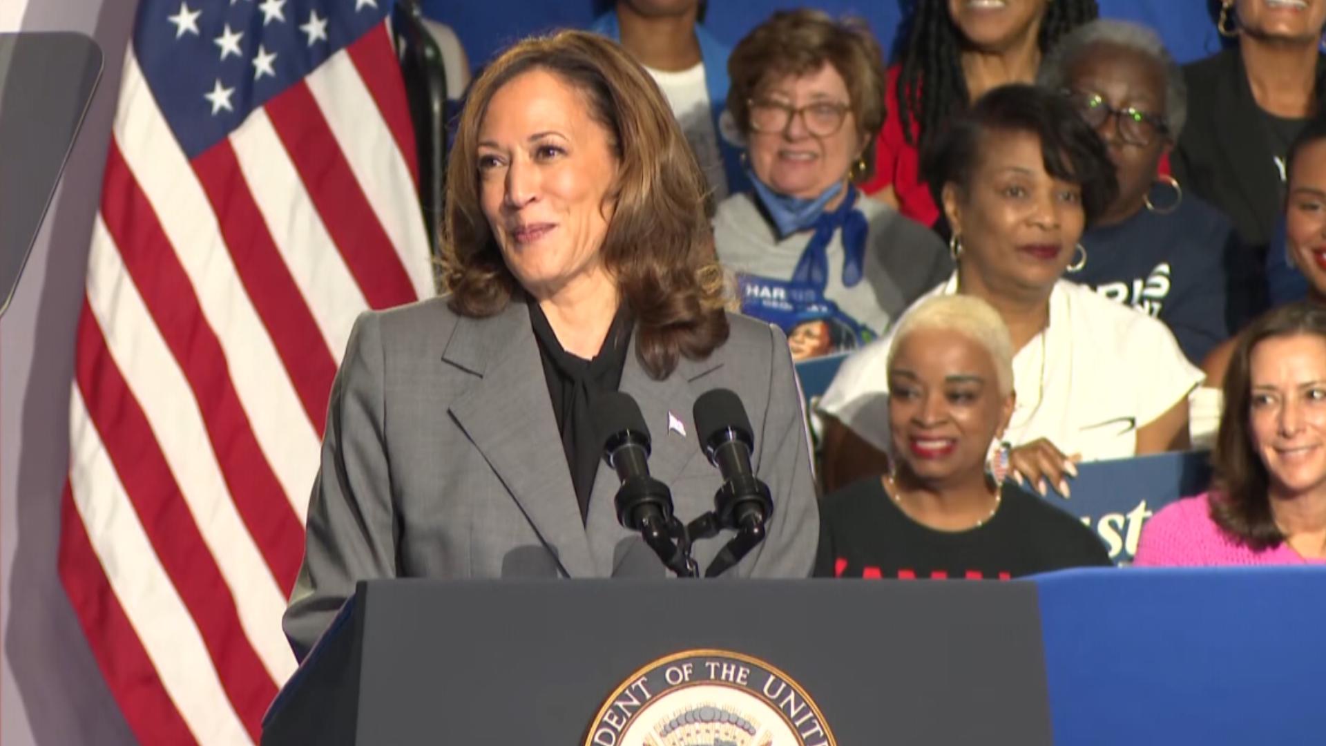 Vice President Kamala Harris was in Cobb County to deliver the remarks on Friday afternoon.