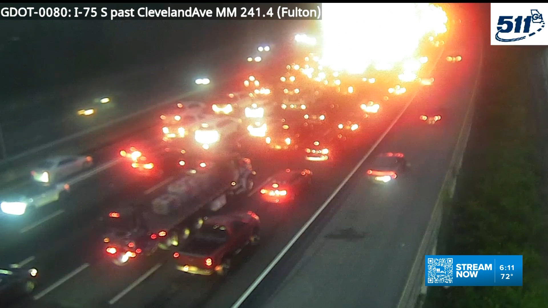TRAFFIC: Lanes closed on I-75 South in Hapeville area after deadly
