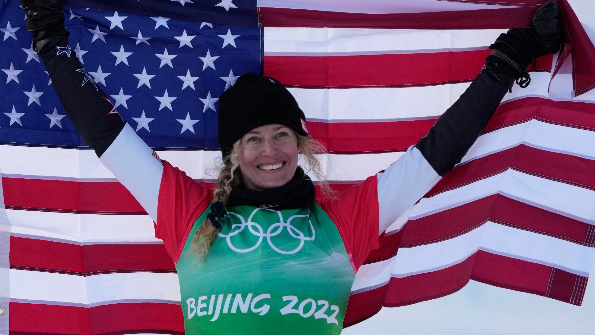 Lindsey Jacobellis captured the United States' first gold medal of the Beijing Olympics.