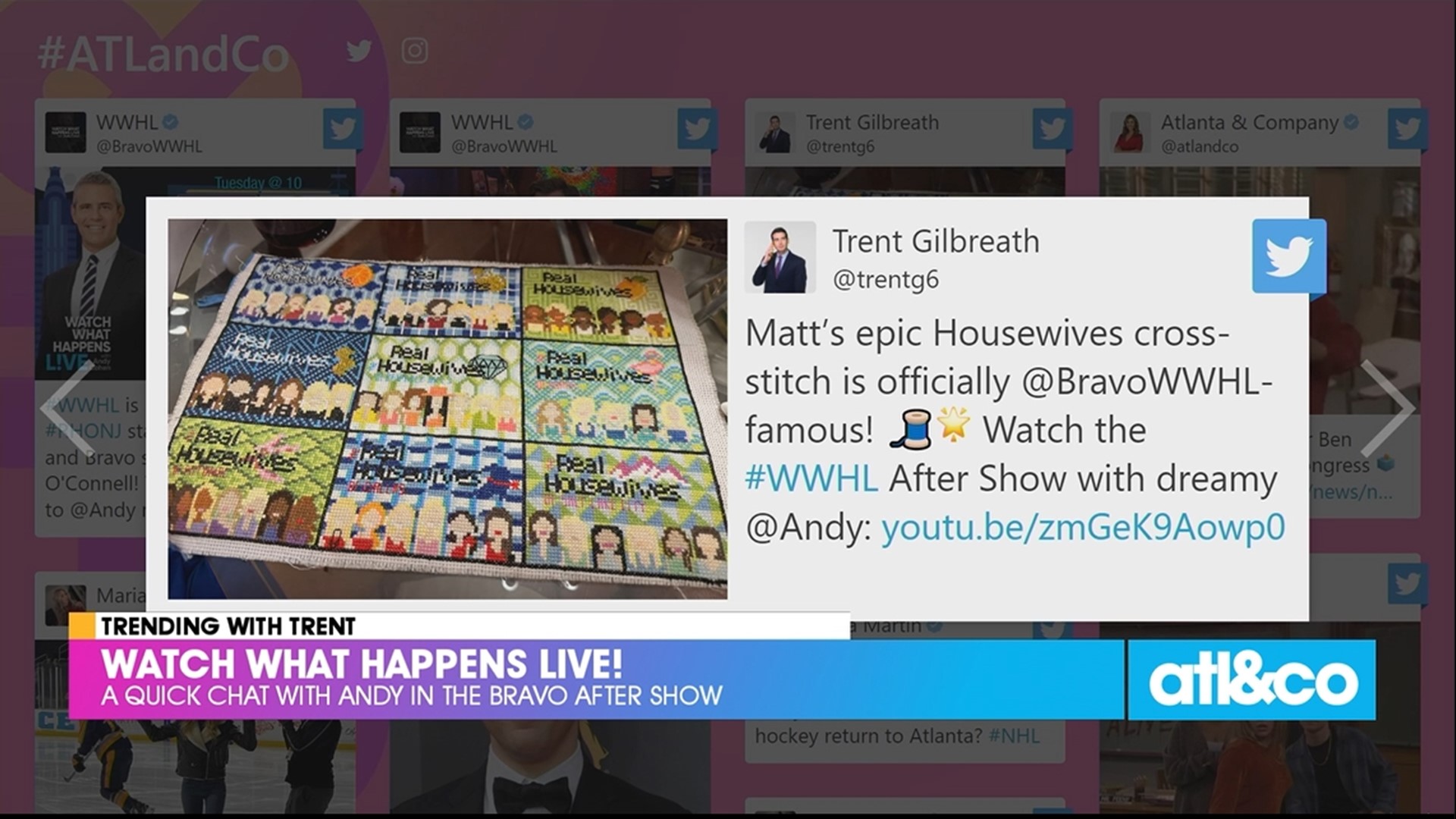 Trent got to say hi to one of his broadcasting idols Andy Cohen on 'Watch What Happens Live'