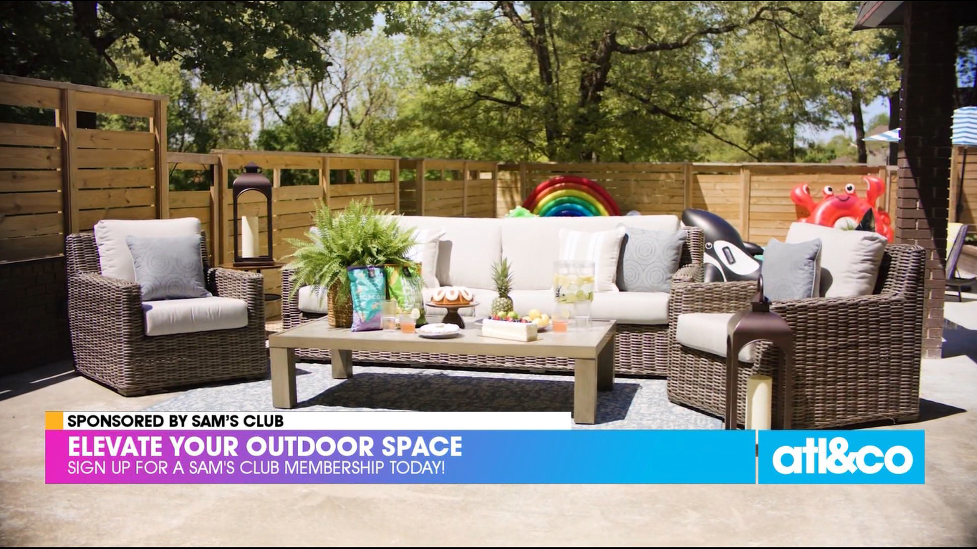 Stock up on food, furniture, and games to elevate your outdoor space this summer with Sam's Club.