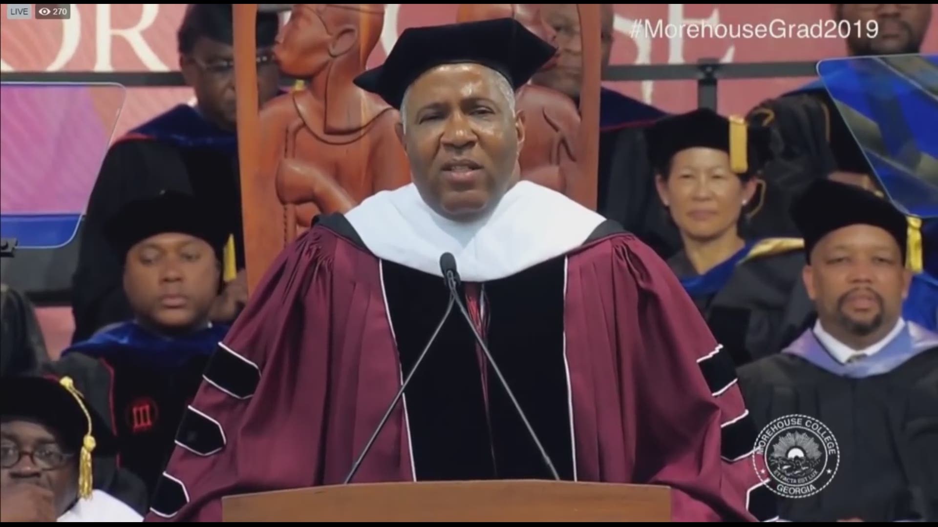 Robert F. Smith, speaking to the graduating class of Morehouse College at commencement services on Sunday, said he will pay off their student loans.