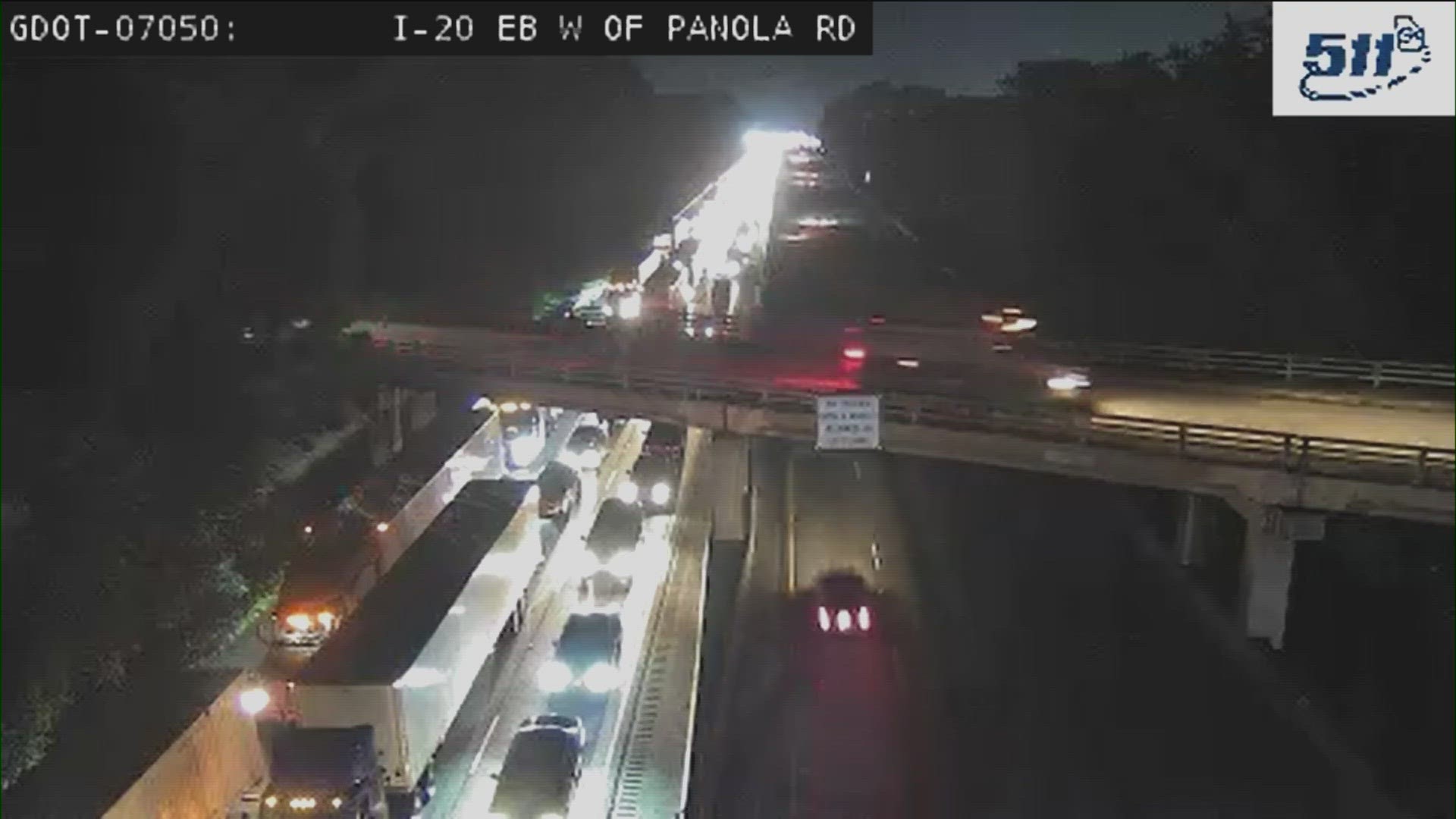 Officials began working the crash around 3:17 a.m. on August 16 and expect to have lanes clear by 6:15 a.m., the department website said.