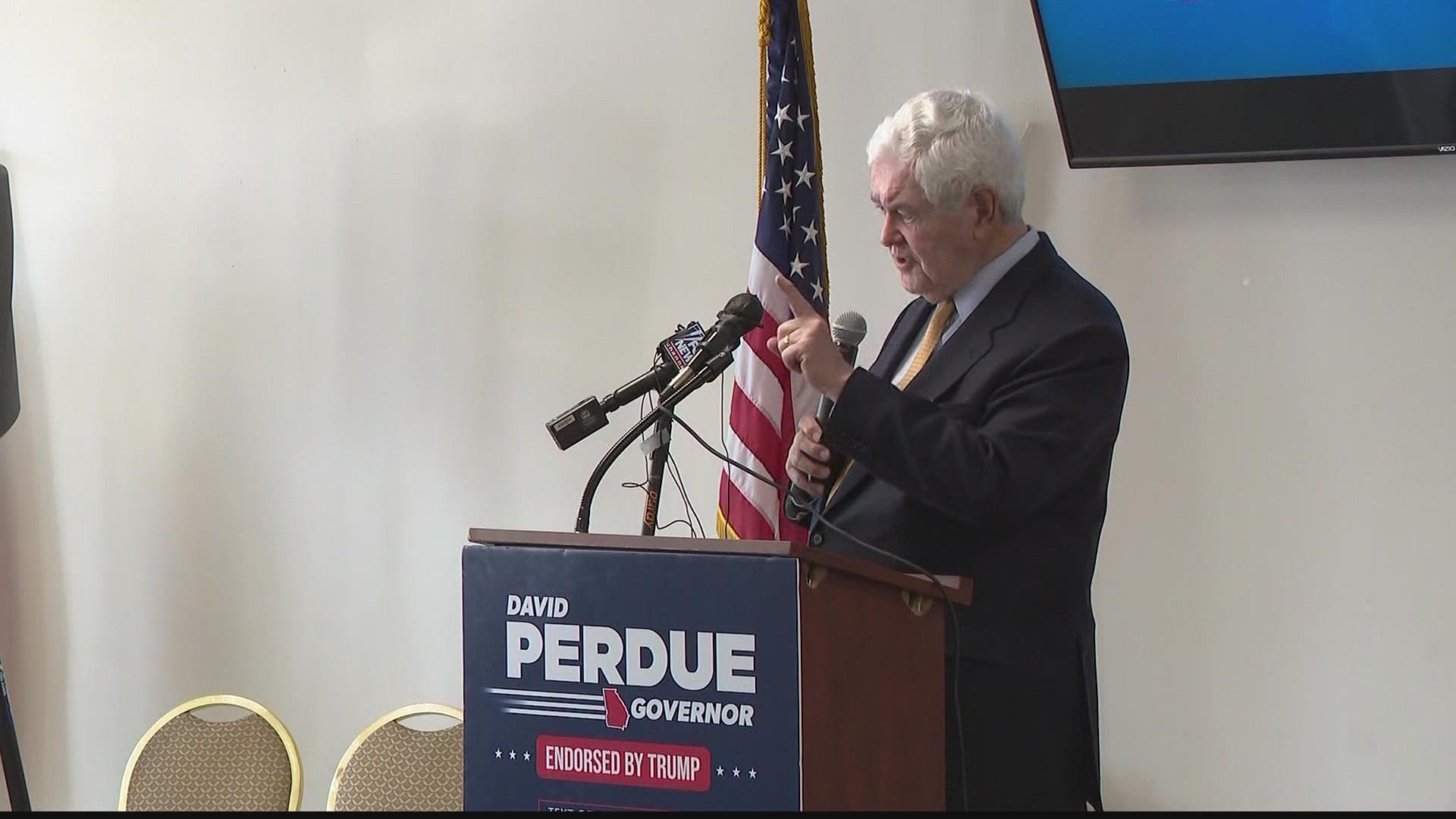 The former U.S. House Speaker encouraged Perdue to challenge Gov. Brian Kemp.