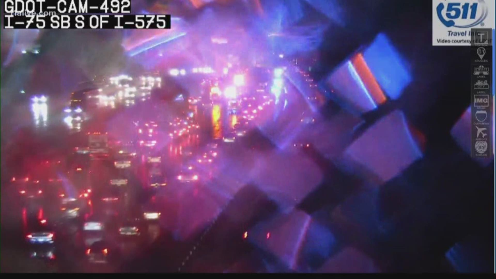 Lanes blocked on I-75SB past I-575 after multi car crash | 11alive.com