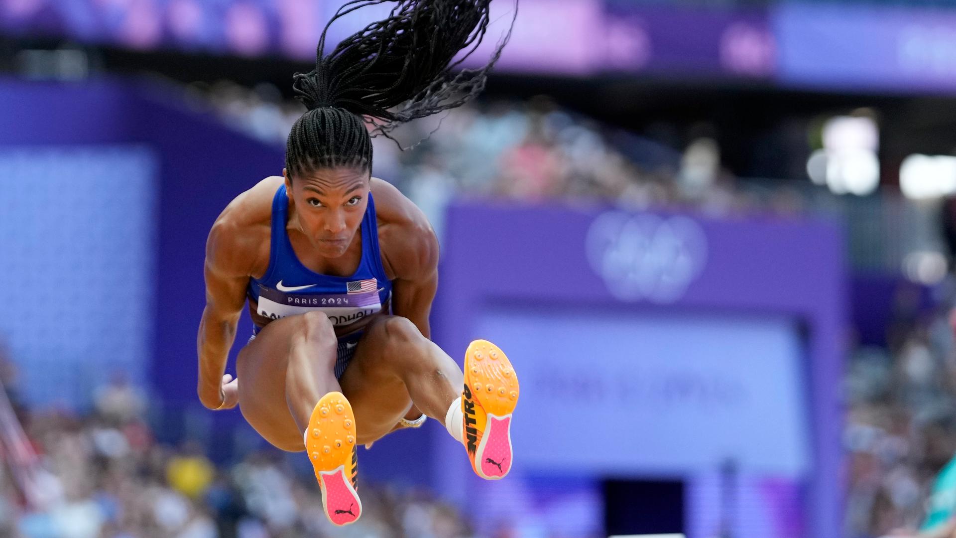 Olympics long jump qualification Tara Davis Woodhall results | 11alive.com