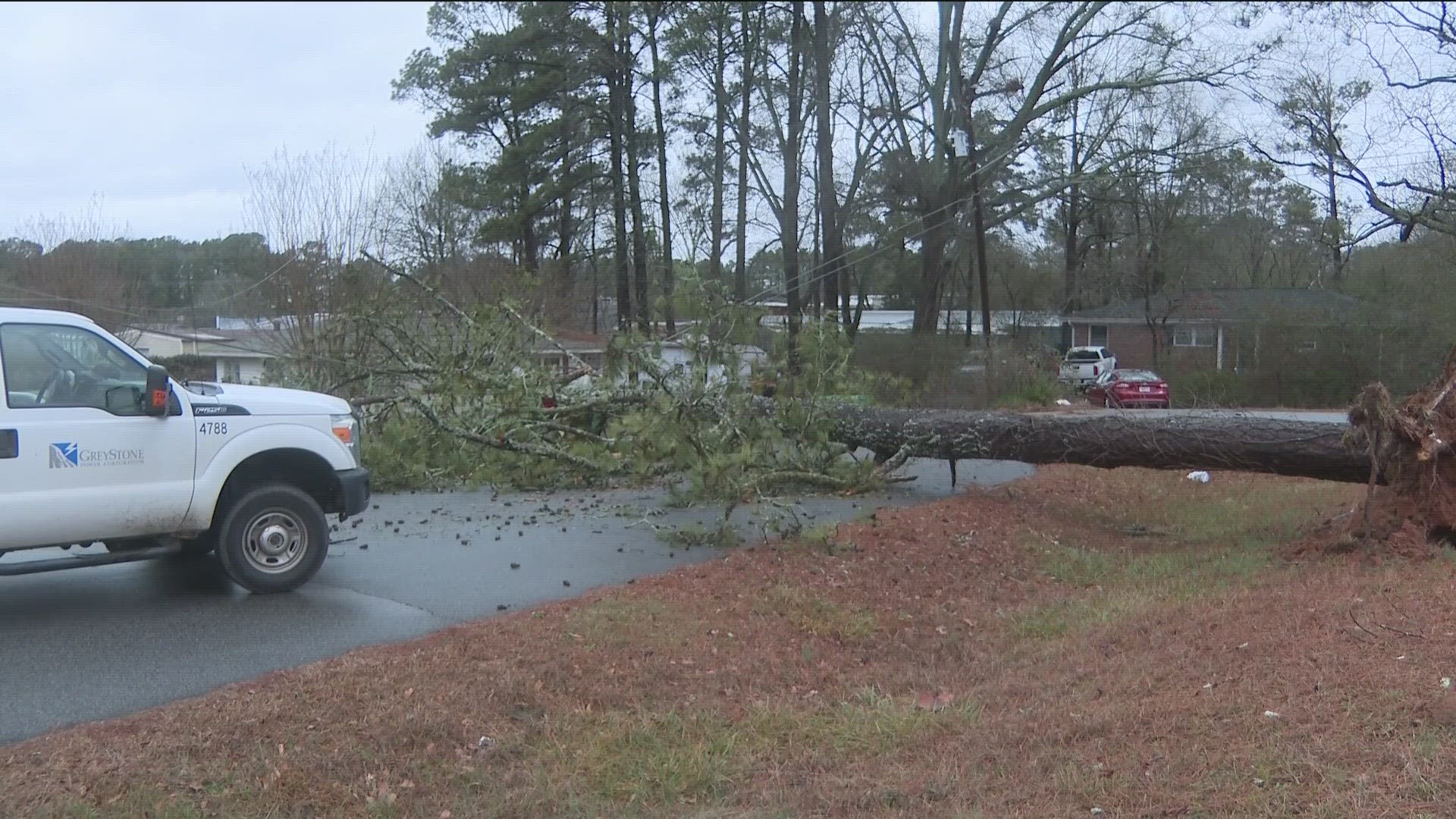 Officials reported at least six road closures in Austell.