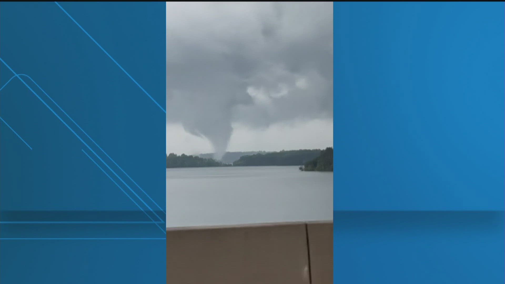 11Alive viewers have sent in videos of a possible tornado over the lake Friday afternoon.