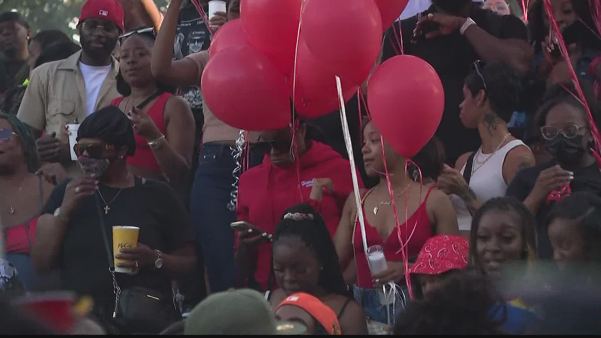 Family and fans danced, cried and sang, honoring Mariel Orr, known and loved around the world by his professional name Trouble, who was shot to death in Conyers.