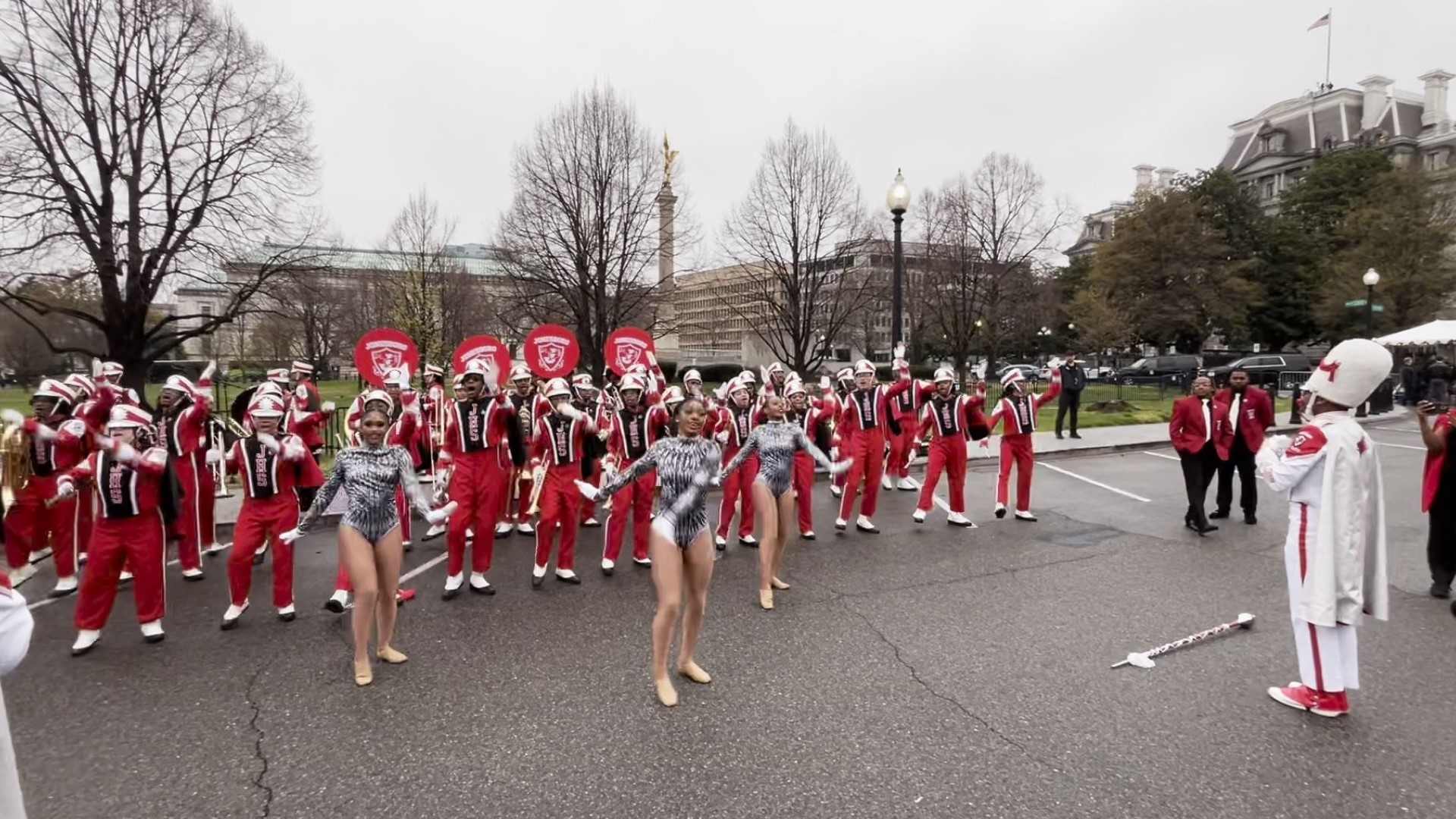 Jonesboro High School's "Majestic Marching Cardinals" performed at the 2024 White House Easter Egg Roll on Monday. Video provided by Clayton County Public Schools.