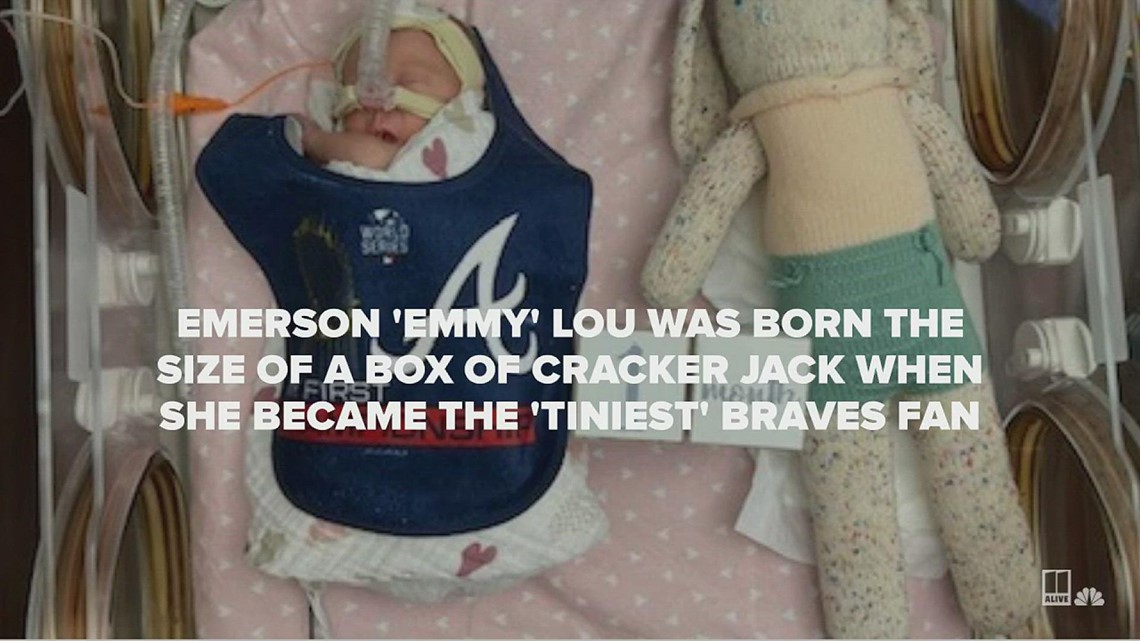 Atlanta's 'tiniest Braves fan' attends her first game | Born during World Series run