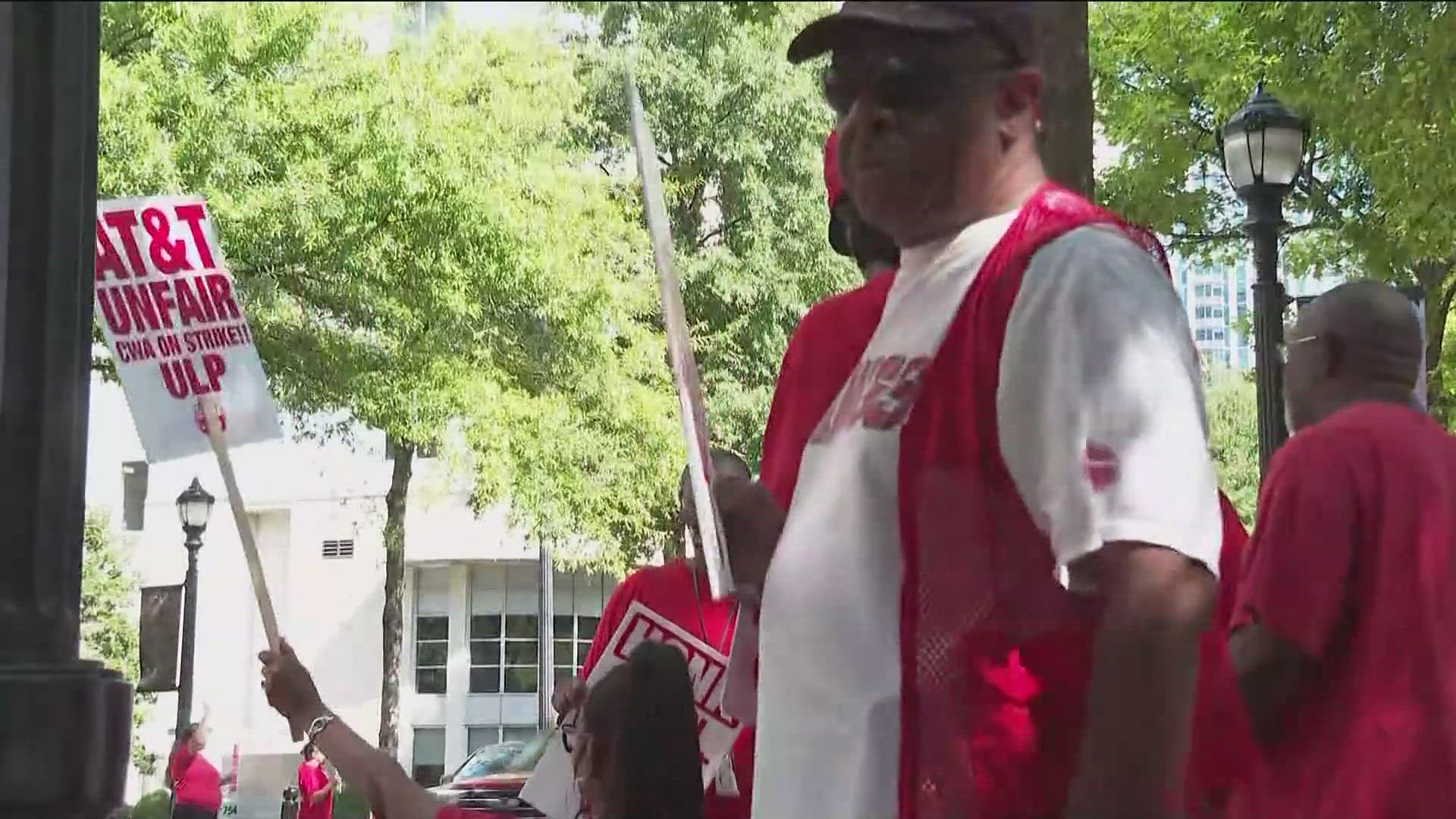 Some in Georgia took the strike to Peachtree Street.