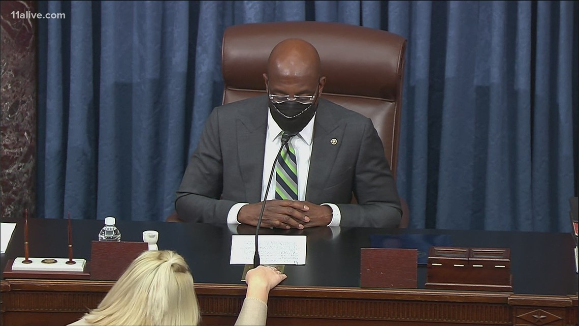 New Georgia Sen. Raphael Warnock presides over US Senate