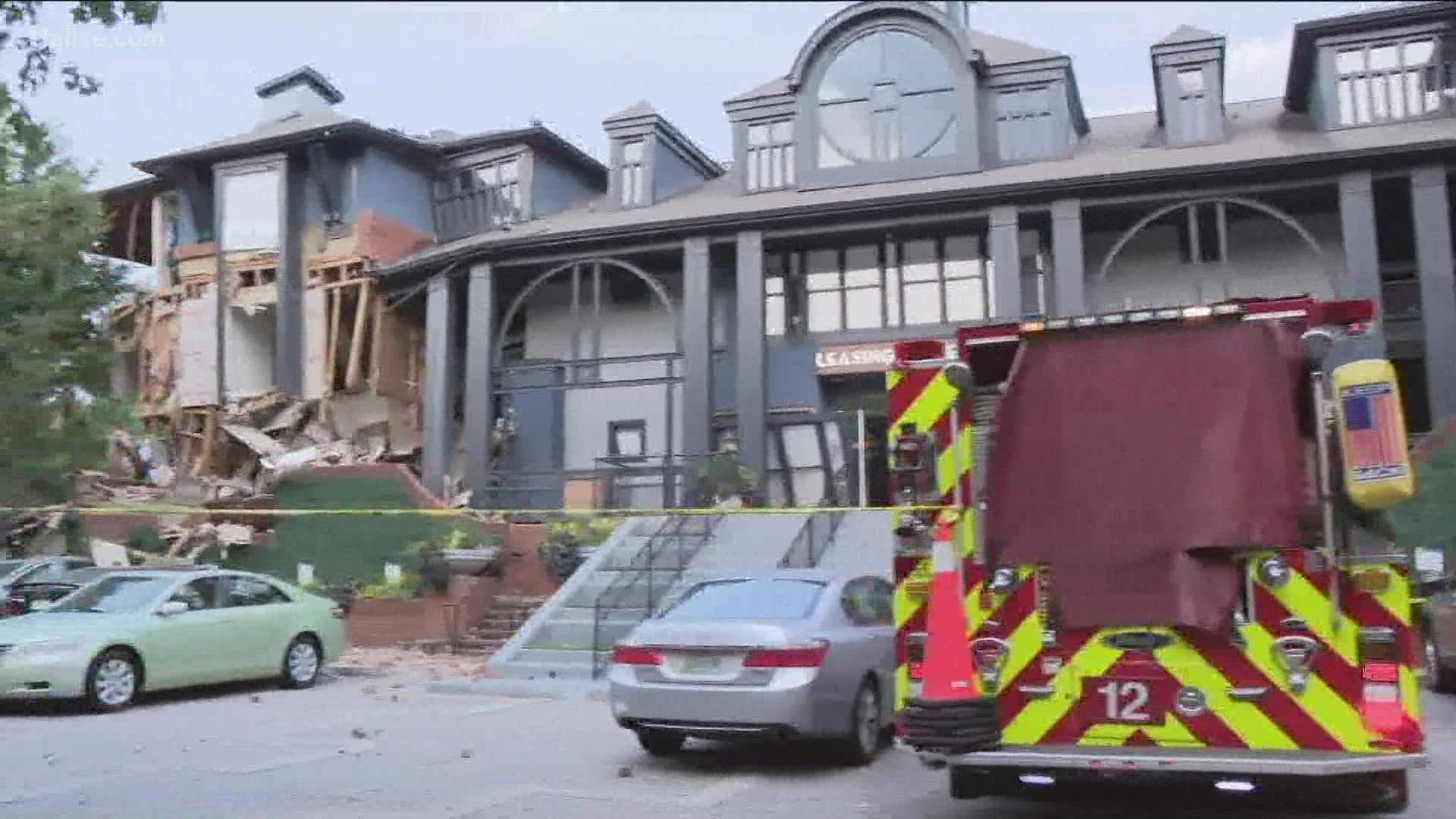 The city of Dunwoody said that an on-site inspection revealed two leaks in a building not involved in the explosion.