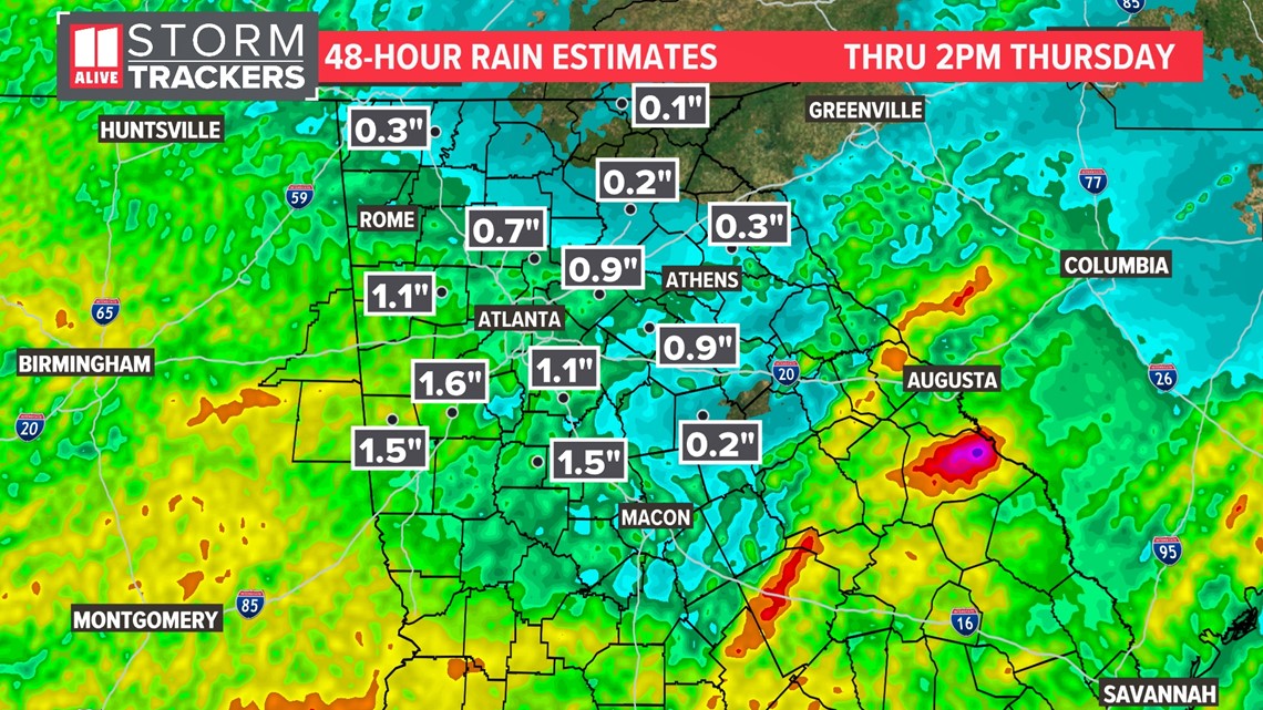 Over an inch of rain picked up in Atlanta as drought expands into the