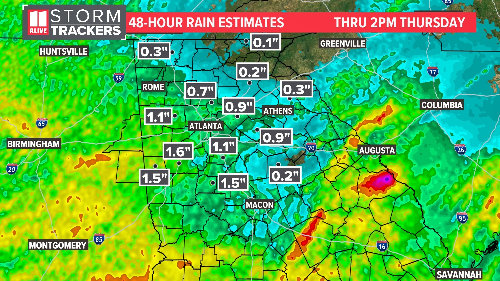 Over An Inch Of Rain Picked Up In Atlanta As Drought Expands Into The ...