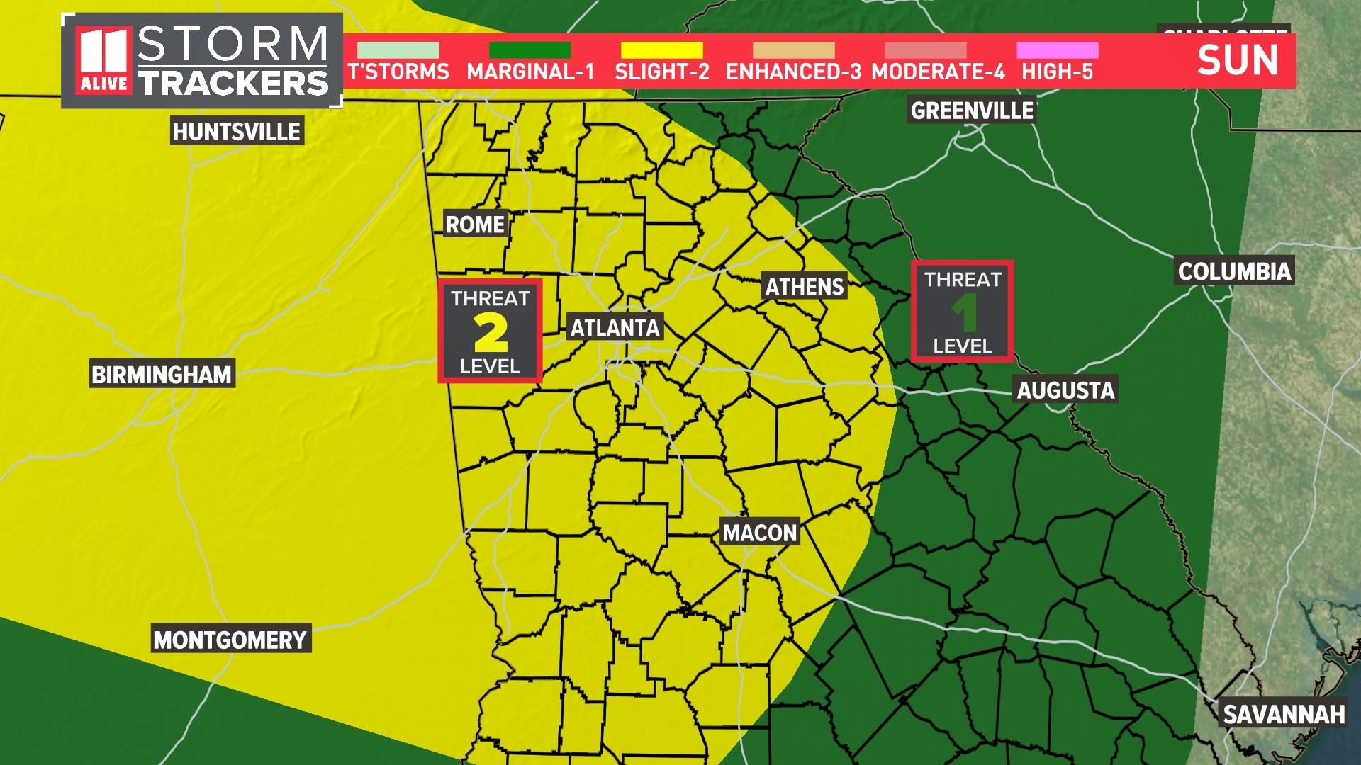 Atlanta weather forecast Sunday, August 6