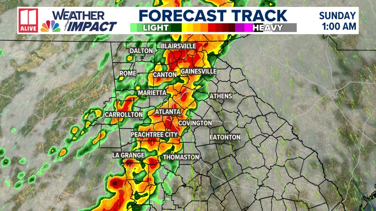 Weather Impact Alert | Severe storms north Georgia, metro Atlanta this ...