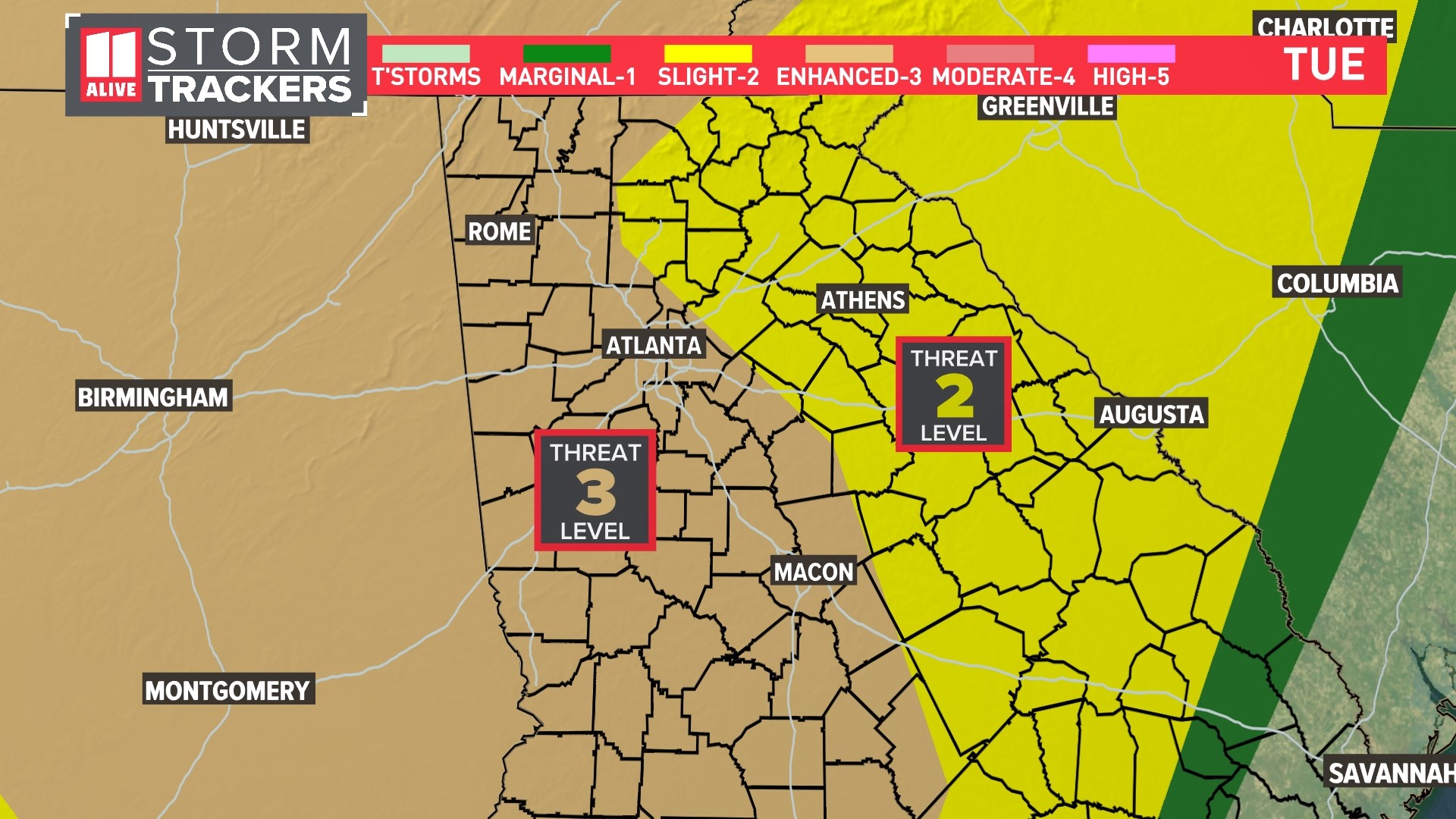 Atlanta weather timeline When storms will arrive
