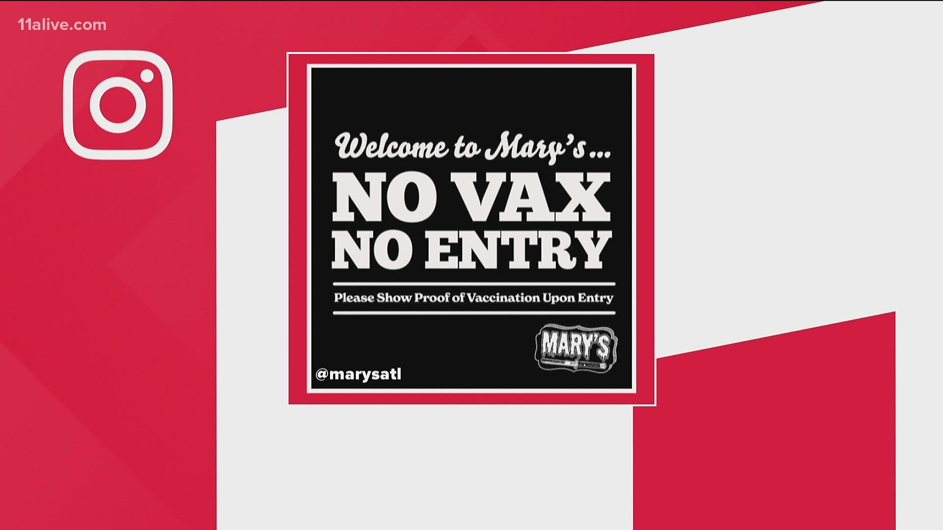Mary's, which bills itself as 'America's favorite gay bar' said on Instagram it will ask patrons to show proof of vaccination upon entry.
