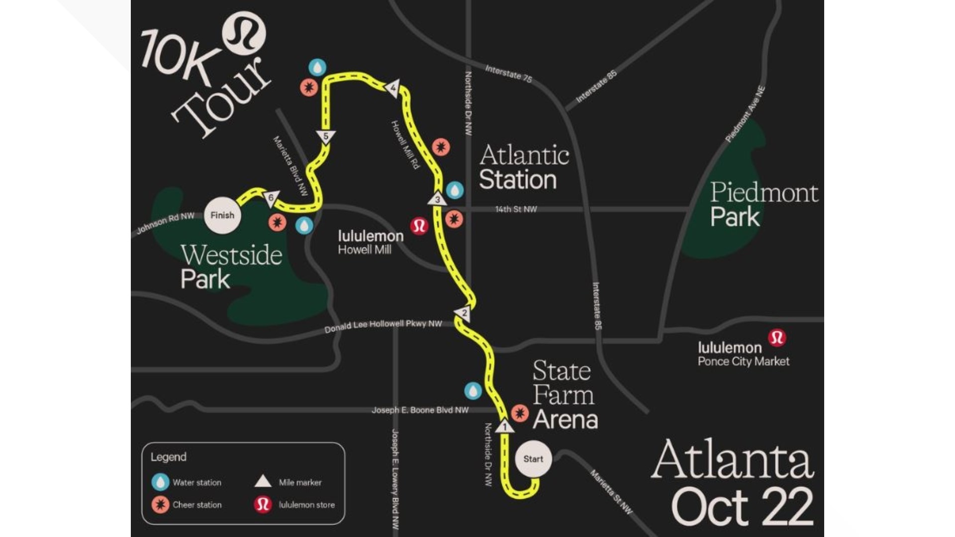 Lululemon 10K Tour Atlanta Race details