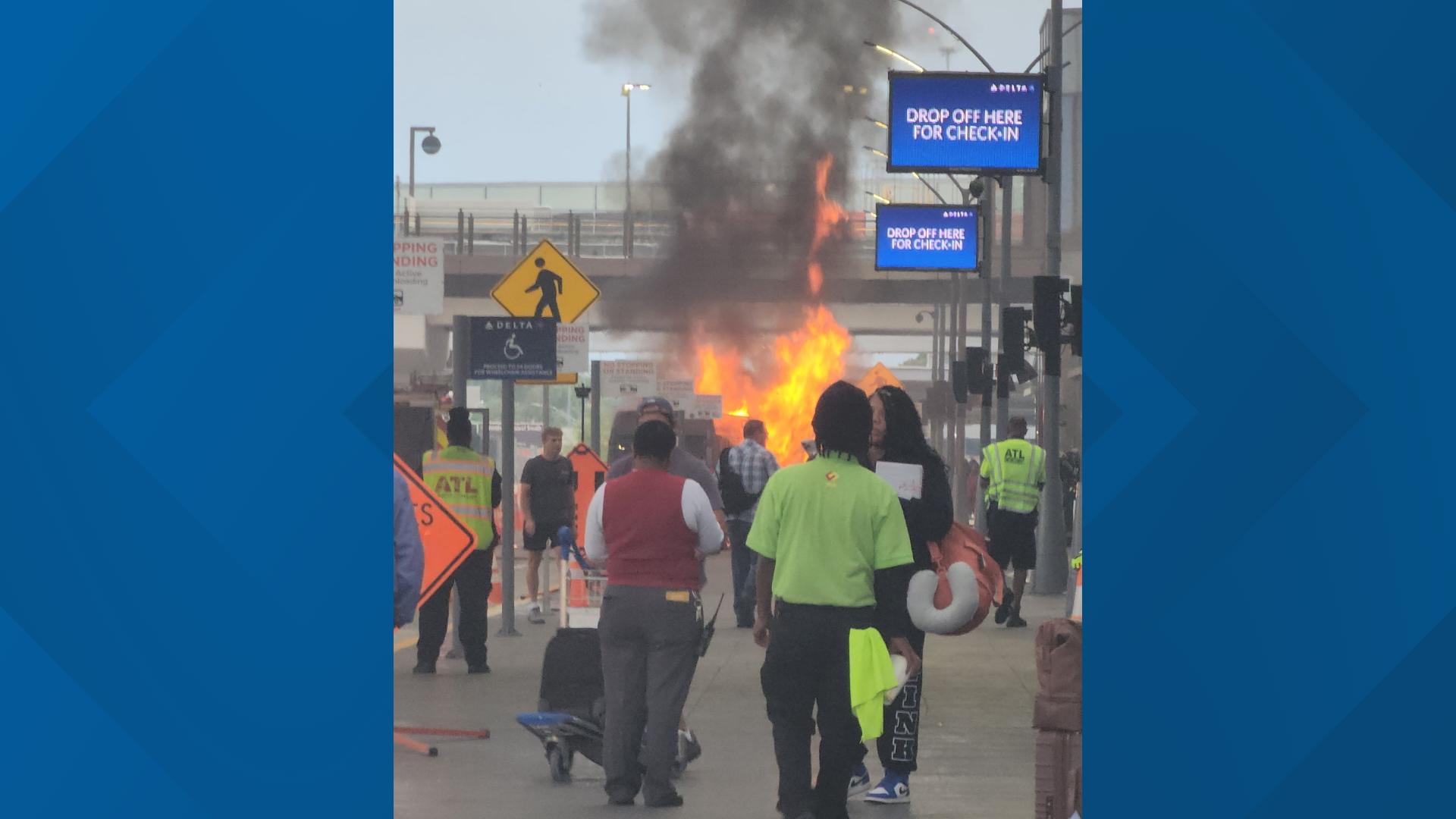 Car catches fire at Hartsfield-Jackson Atlanta airport | 11alive.com