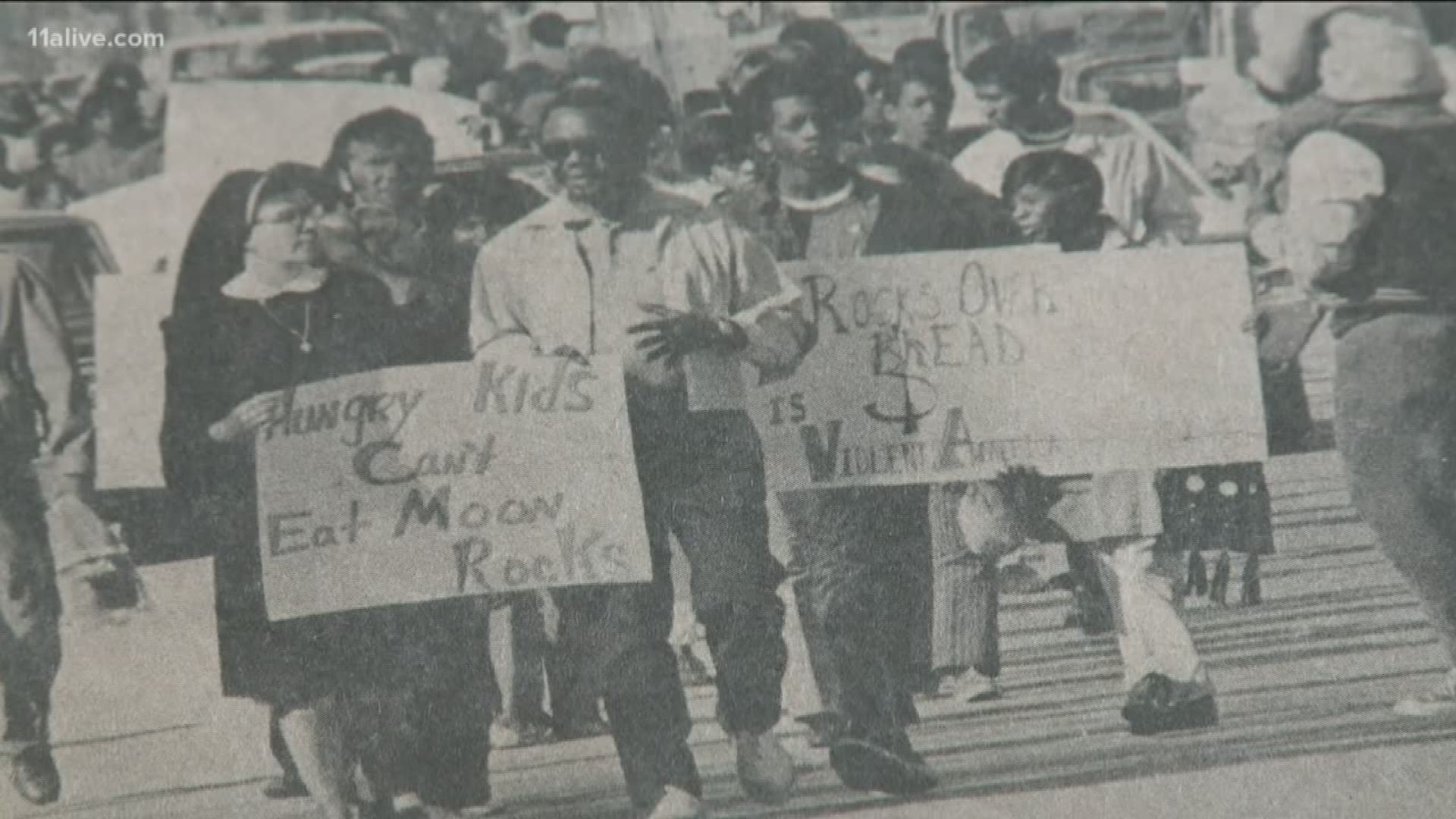 As the Apollo 11 astronauts prepared for launch, a bus on the grounds near the Kennedy Space Center emptied – and Atlanta civil rights figures Ralph Abernathy and Hosea Williams emerged to lead a protest against the space program.