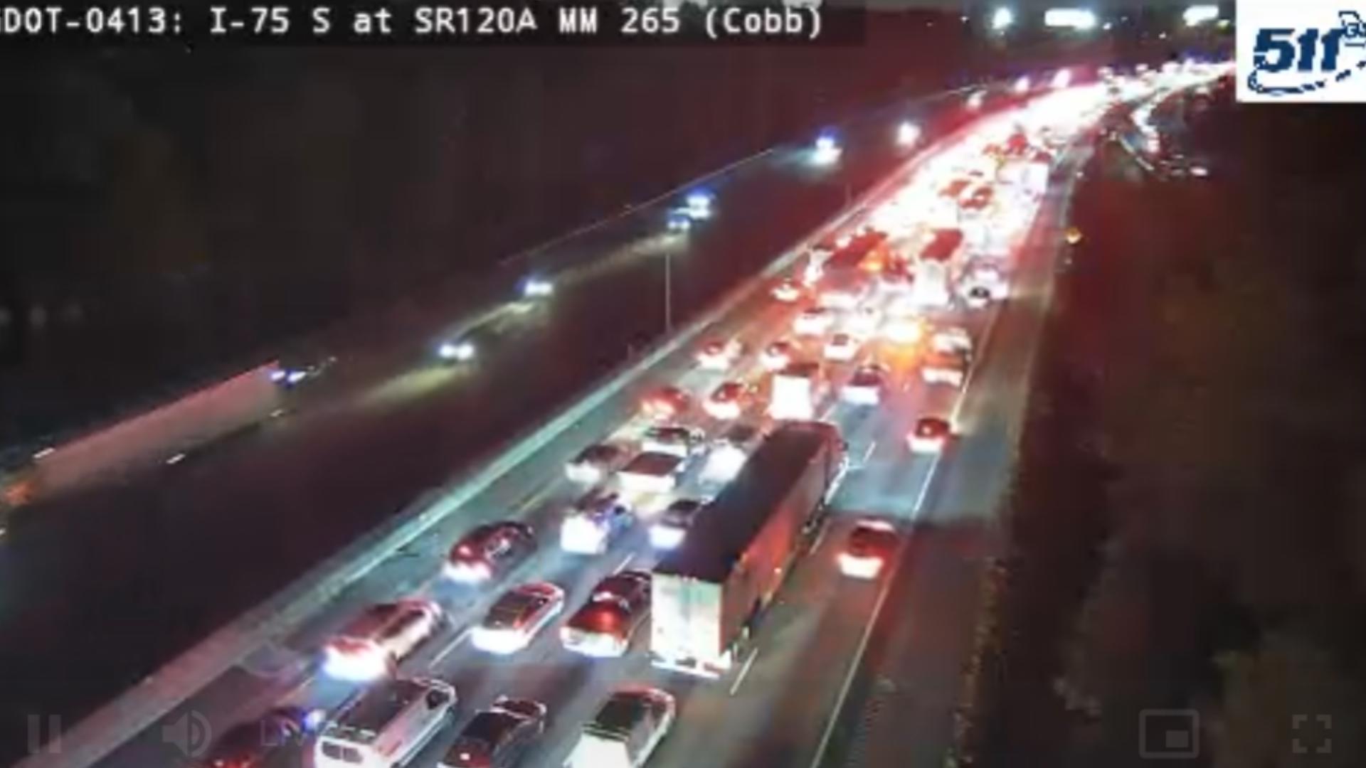 TRAFFIC: Lanes reopen after rollover crash on I-75 South in Marietta ...
