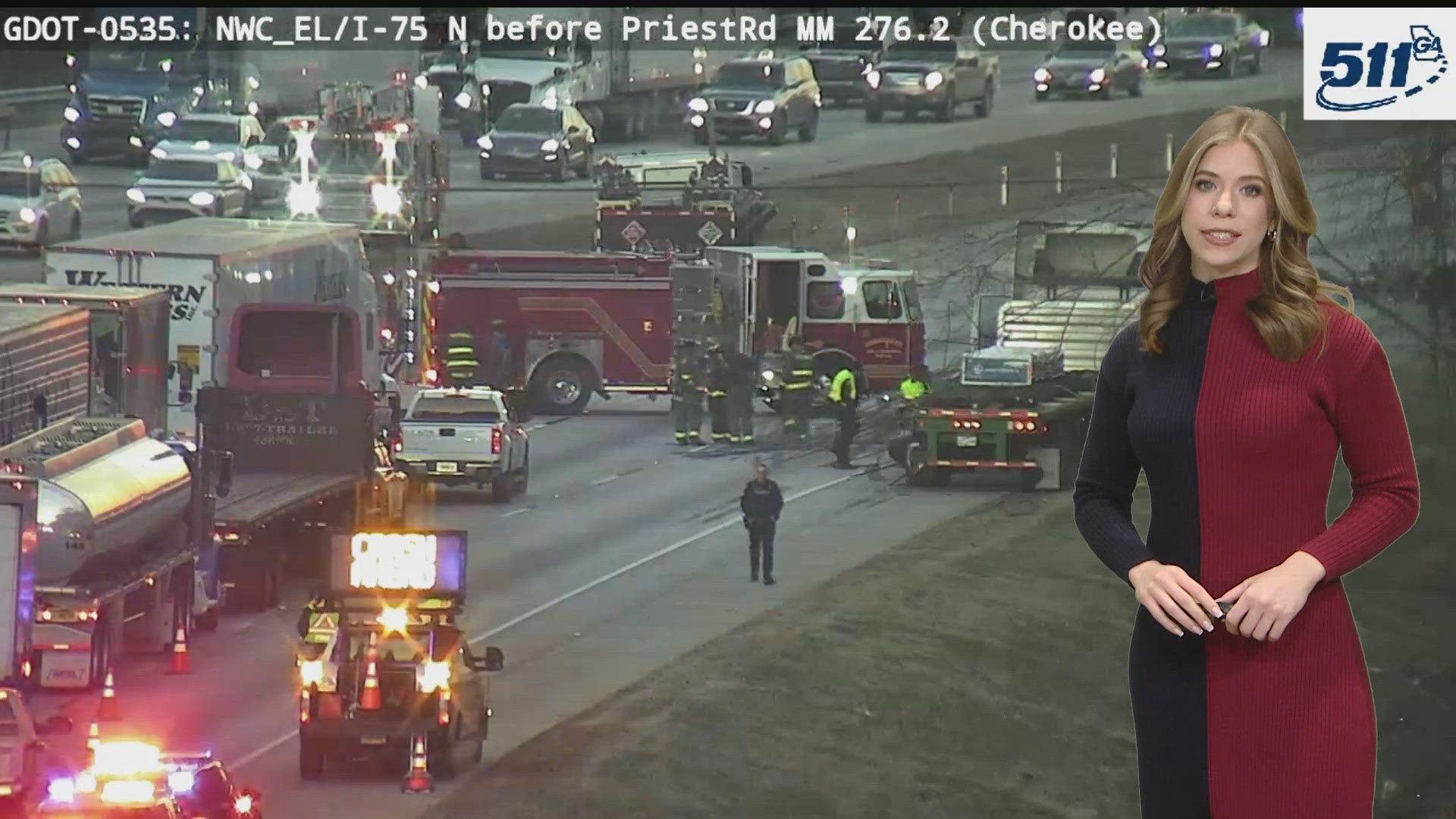 TRAFFC: I-75 North reopens in Cherokee County after crash | 11alive.com