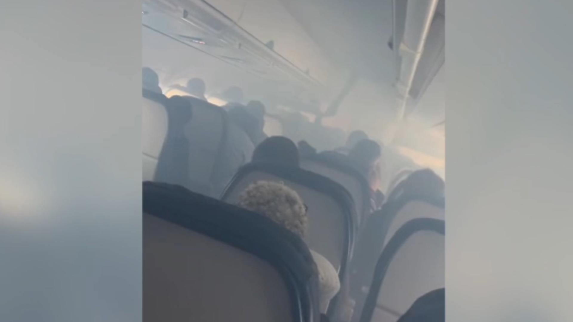 Credit: Kristin Morris. The flight was bound from Atlanta to South Carolina on Monday morning but returned due to the situation after takeoff.