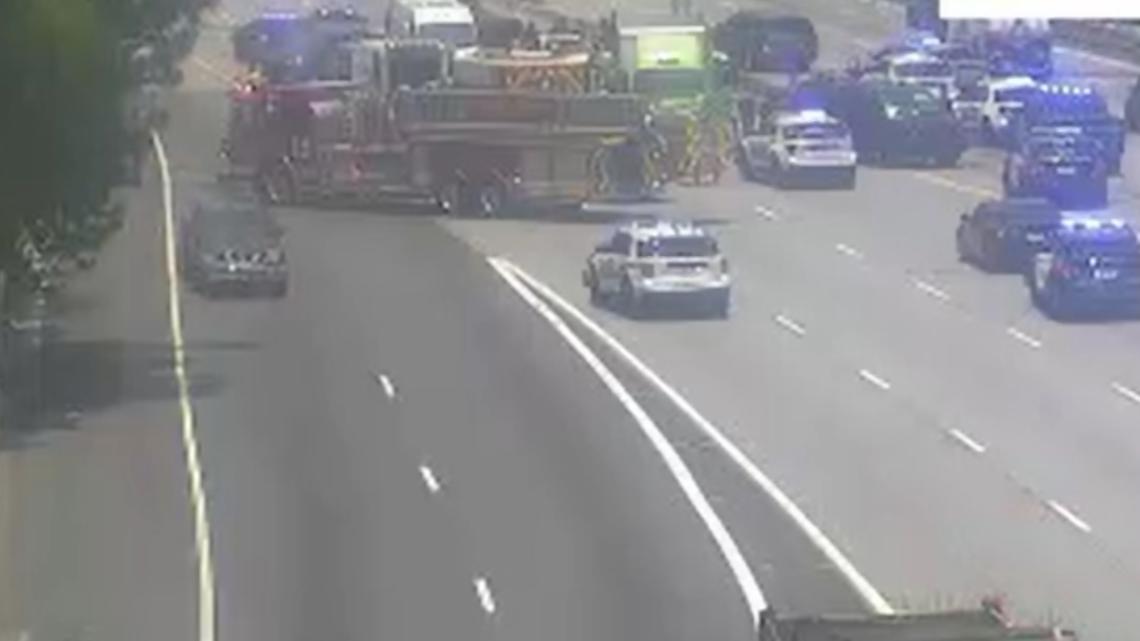 Pursuit, crash on Peachtree Industrial Boulevard I-285 in DeKalb