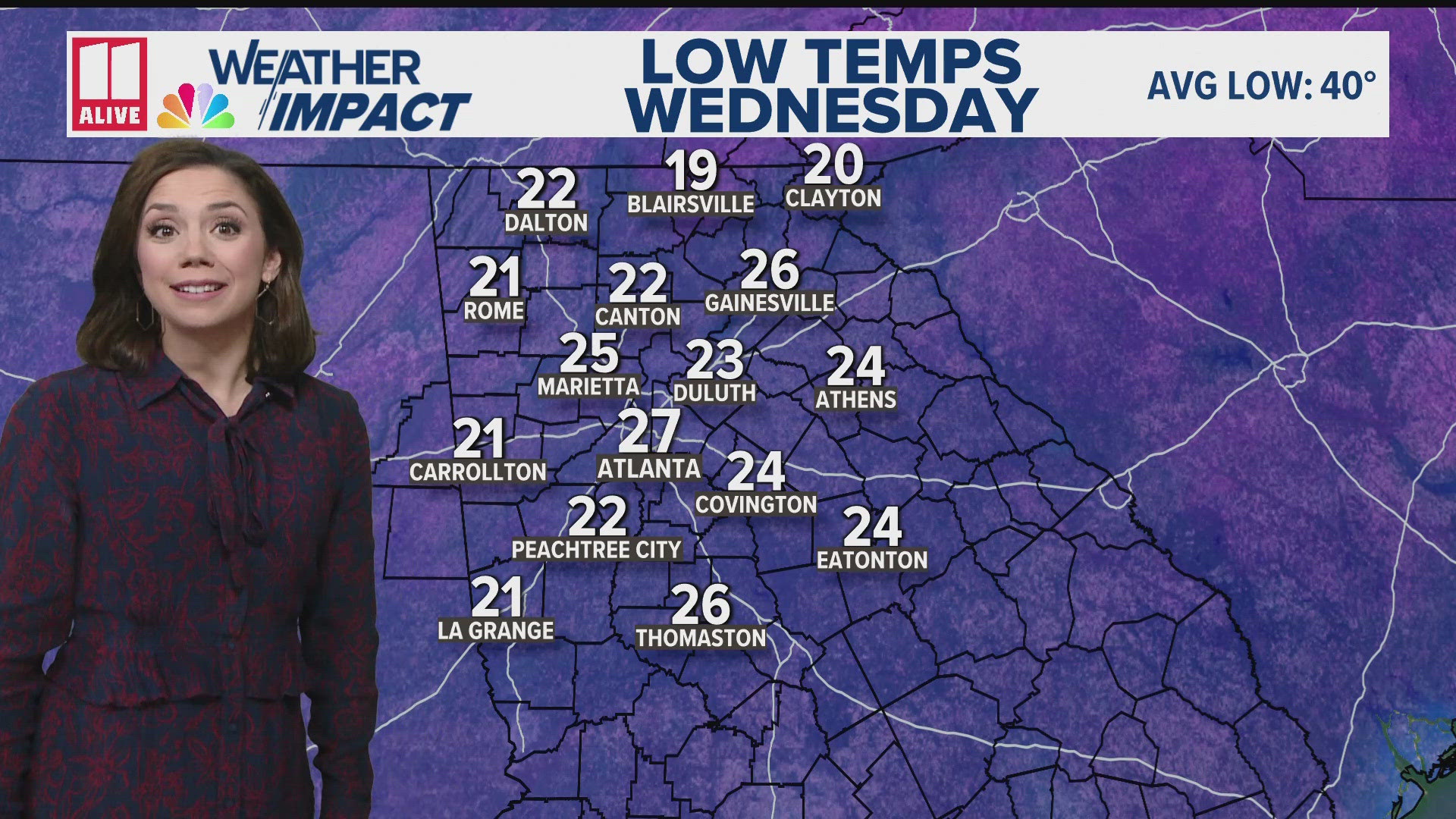 A frosty, cold start Wednesday. Highs should top above 50 in the afternoon.