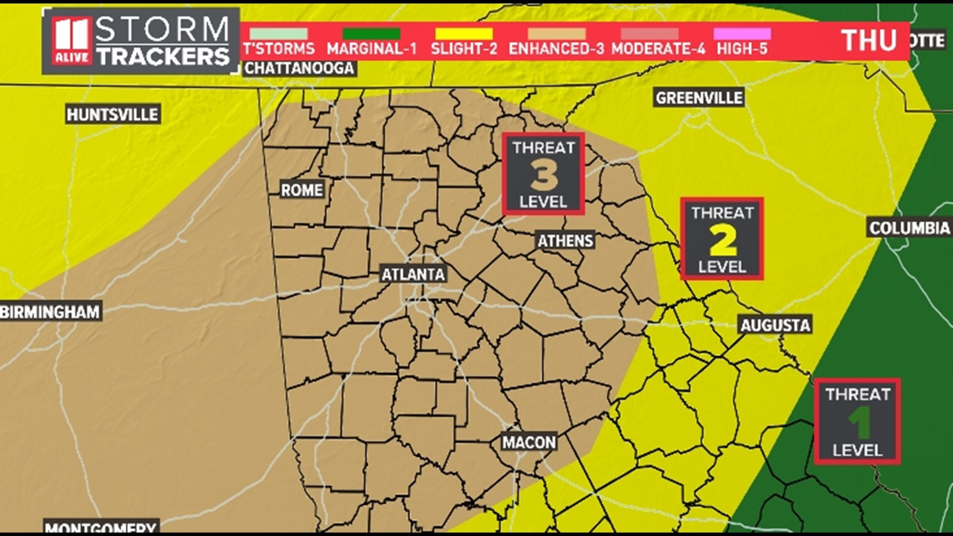 When storms could impact the Atlanta metro on Thursday