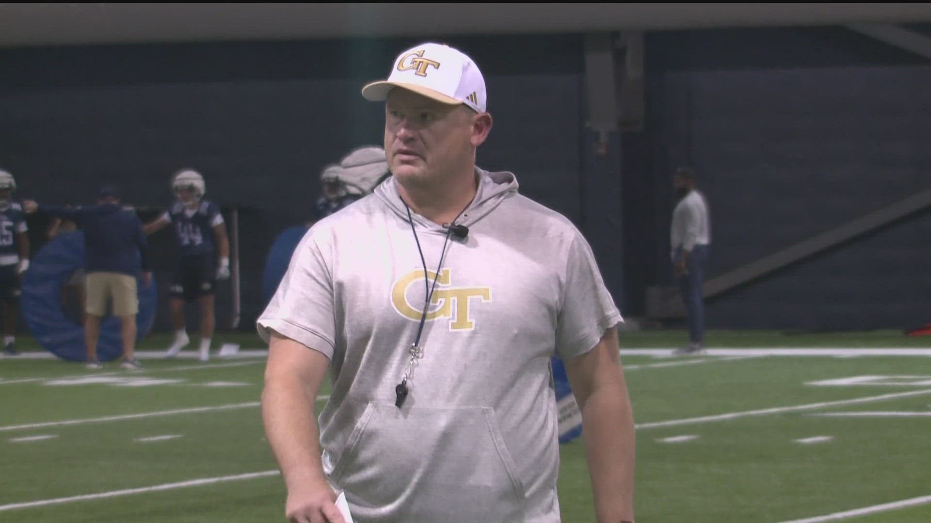 Georgia Tech opened up their football practice today as they prepare to kick off their season playing in Ireland.