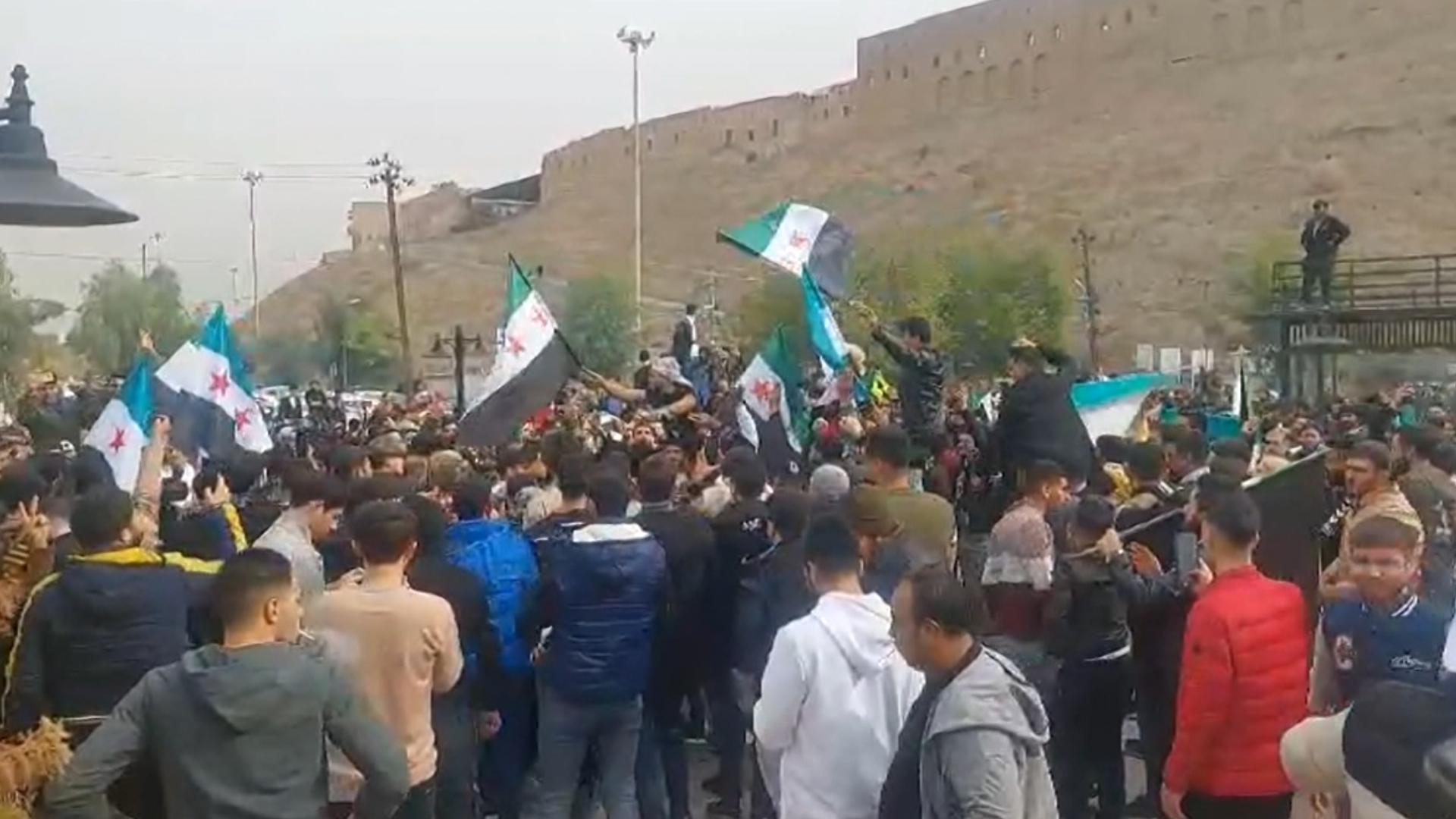 Syrian refugees were celebrating in Erbil's citadel.