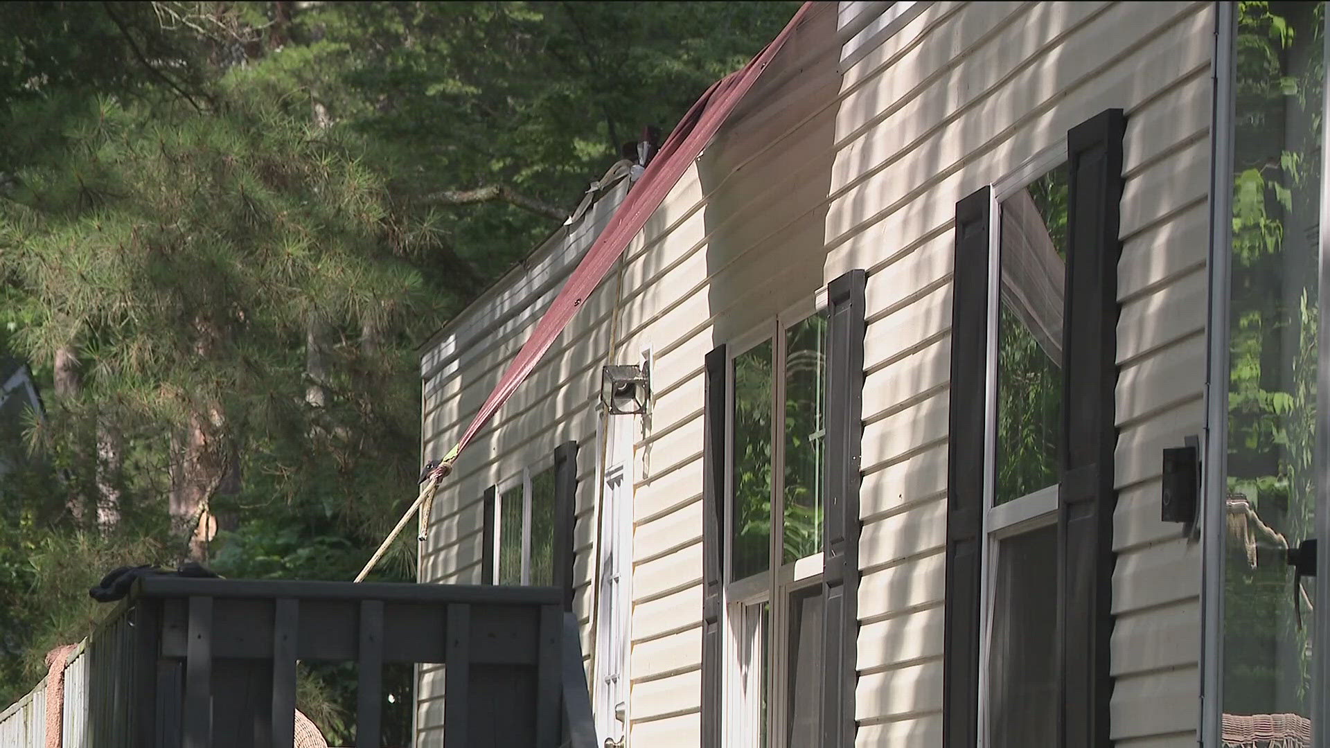 The Birkett's are left homeless after a powerful storm rocked their neighborhood's trees last Thursday evening.