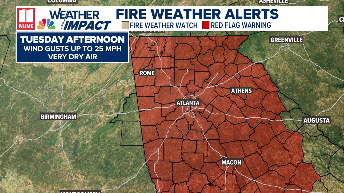 Red Flag Warning in effect as dry, windy weather increases fire risk ...
