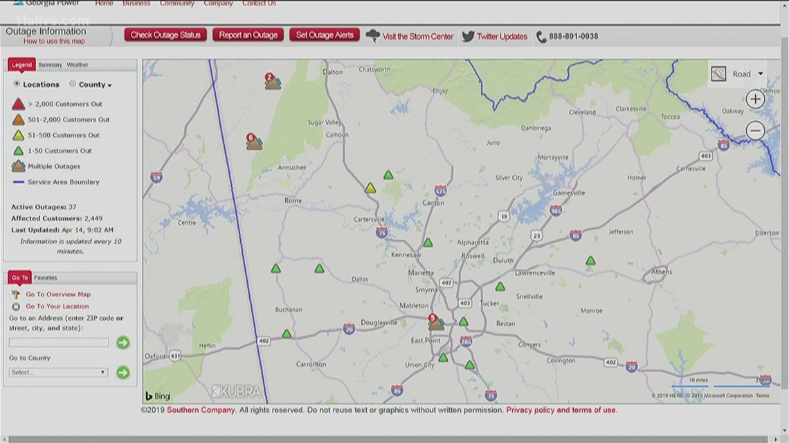 Power outages reported as storms roll through Georgia | 11alive.com